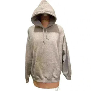 Men's Gildan Heavy Blend Gray Pullover Fleece Hoodie Size XL